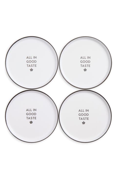 Set of 4 Melamine Appetizer Plates