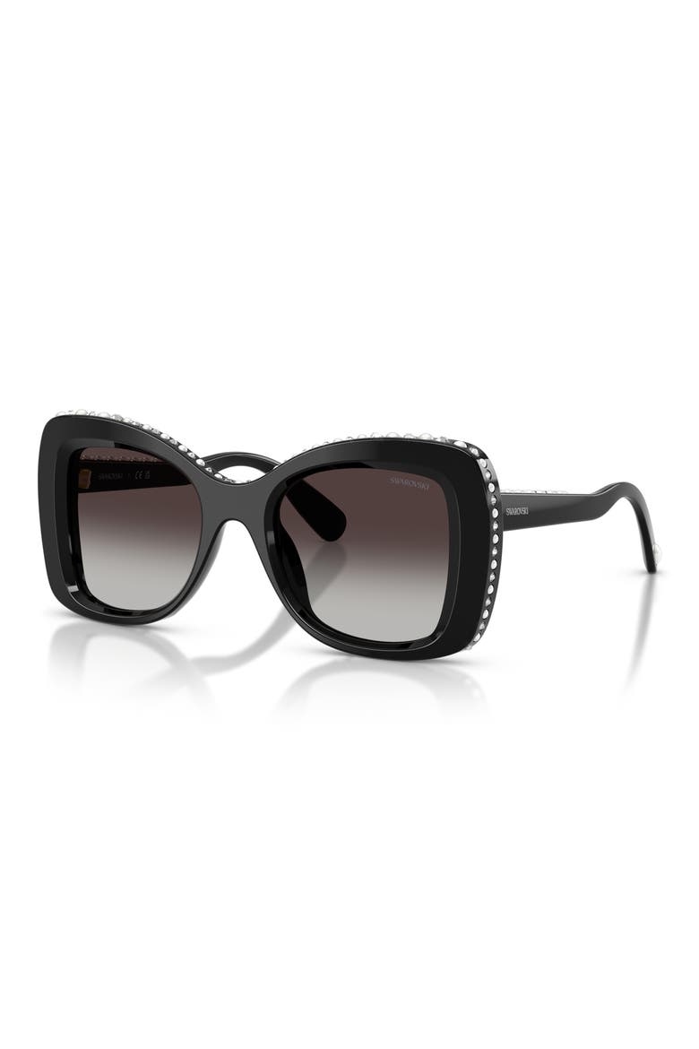 51mm Butterfly Sunglasses, Alternate, color, BLACK / GRADIENT GREY