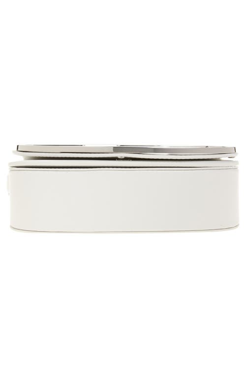 Diesel 1dr White Shoulder Bag With Oval D Patch In Leather Woman In White