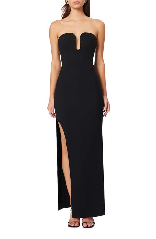 Elliatt Eden Strapless Plunge Neck Gown in Black 