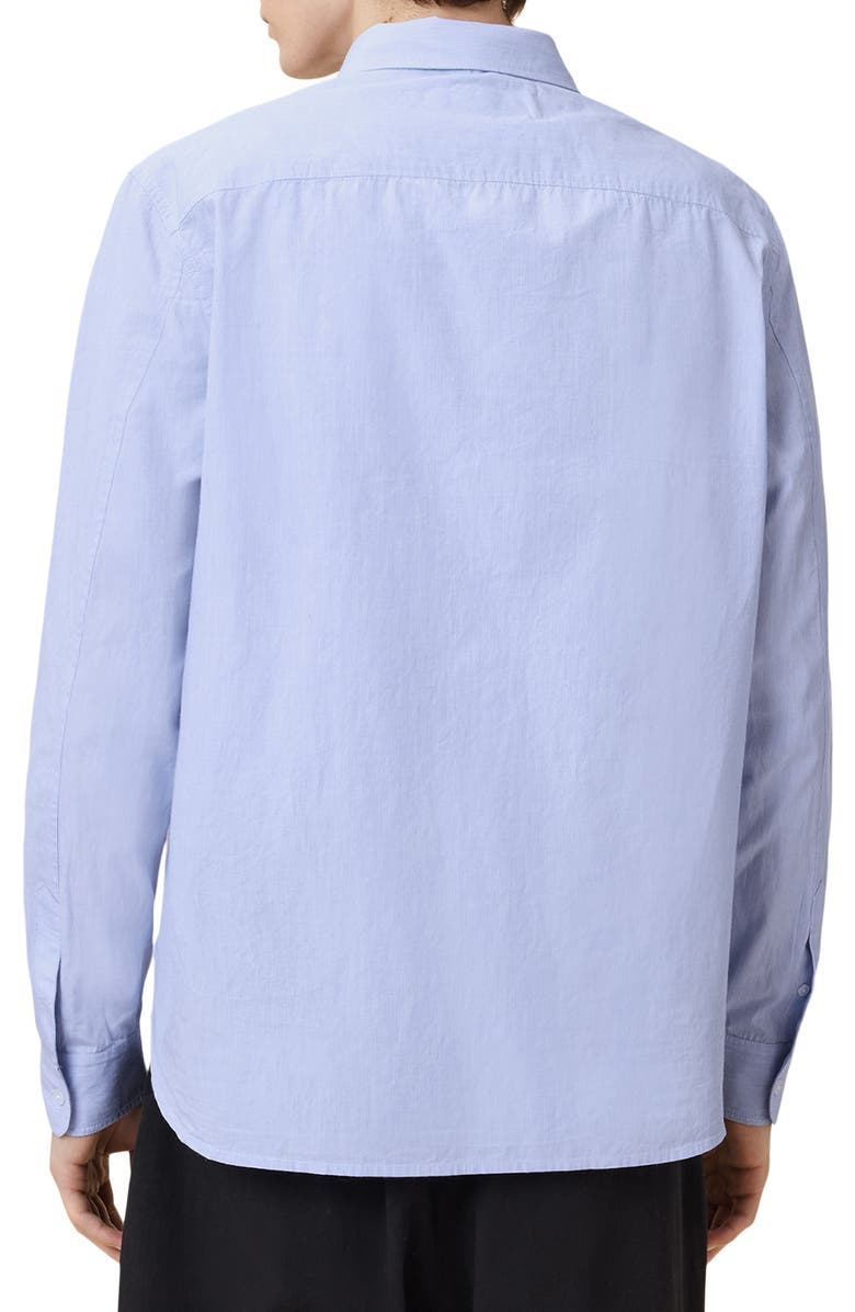 AllSaints Fletcher Pinstripe Cotton Button-Up Shirt, Alternate, color, 