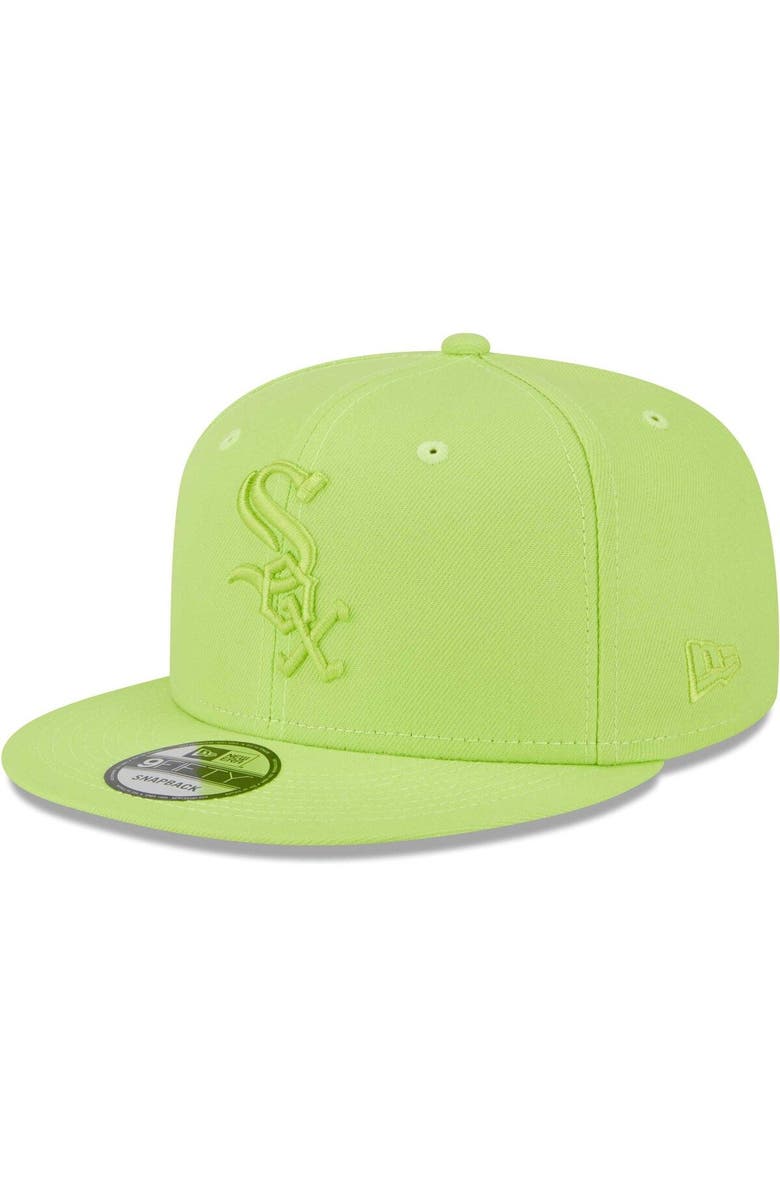 New Era Men's New Era Neon Green Chicago White Sox Spring Color Basic 9FIFTY Snapback Hat, Main, color, 