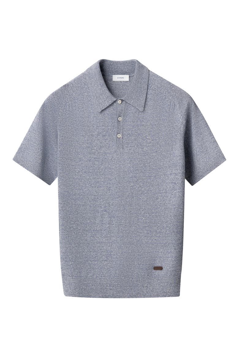 Linen & Cotton Fine Knit Polo, Alternate, color, DARK BLUE