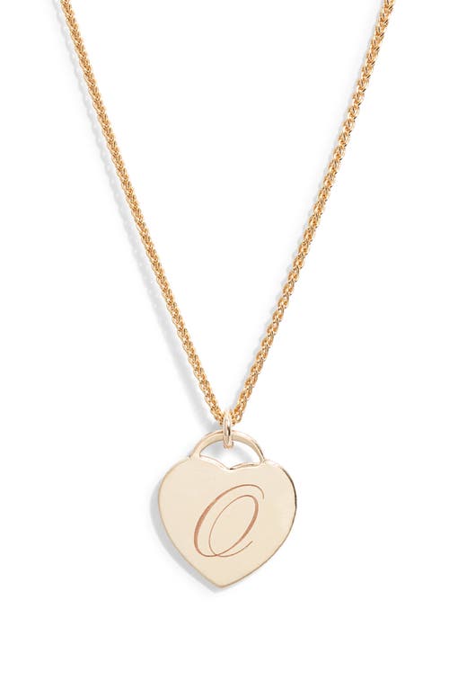 Set & Stones Alice Initial Heart Pendant Necklace In Gold/o