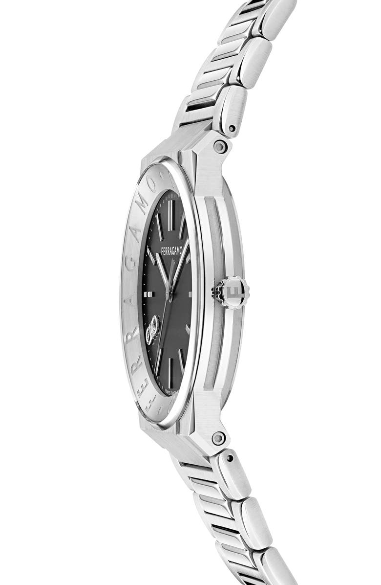 FERRAGAMO Logo Bracelet Watch, 41mm, Alternate, color, Stainless Steel