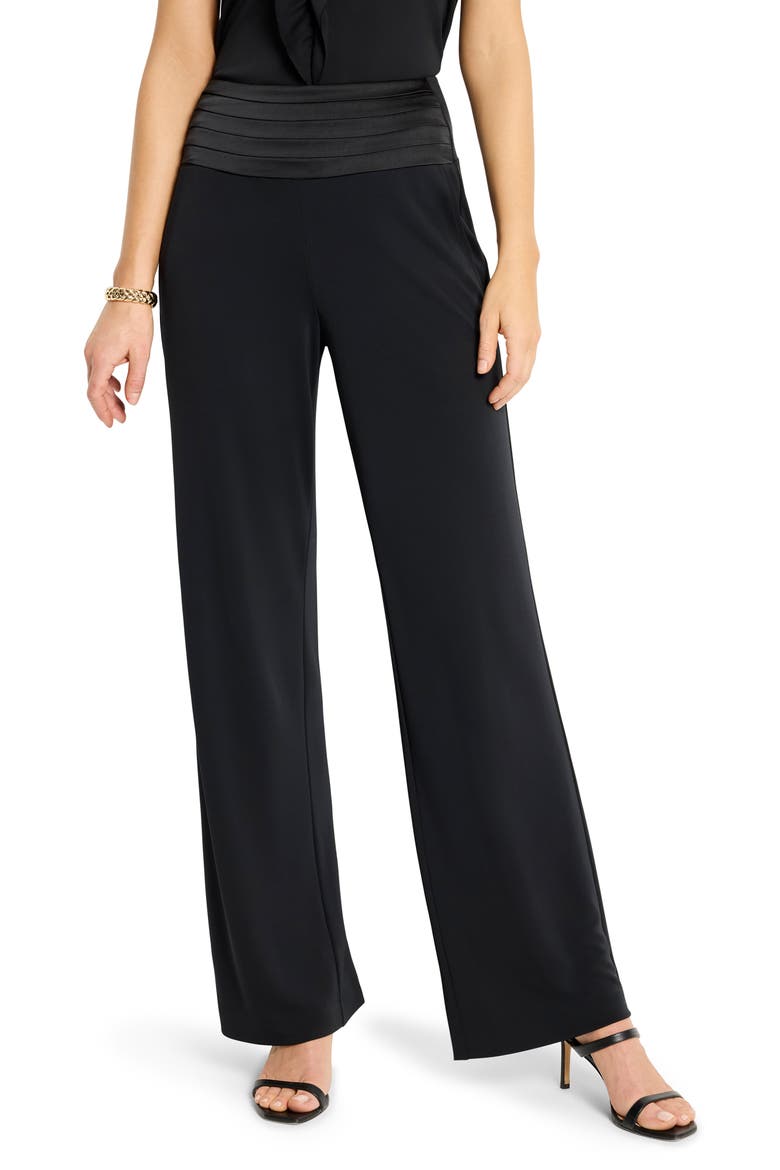 Cummerbund Waist Crepe Pants, Main, color, BLACK ONYX