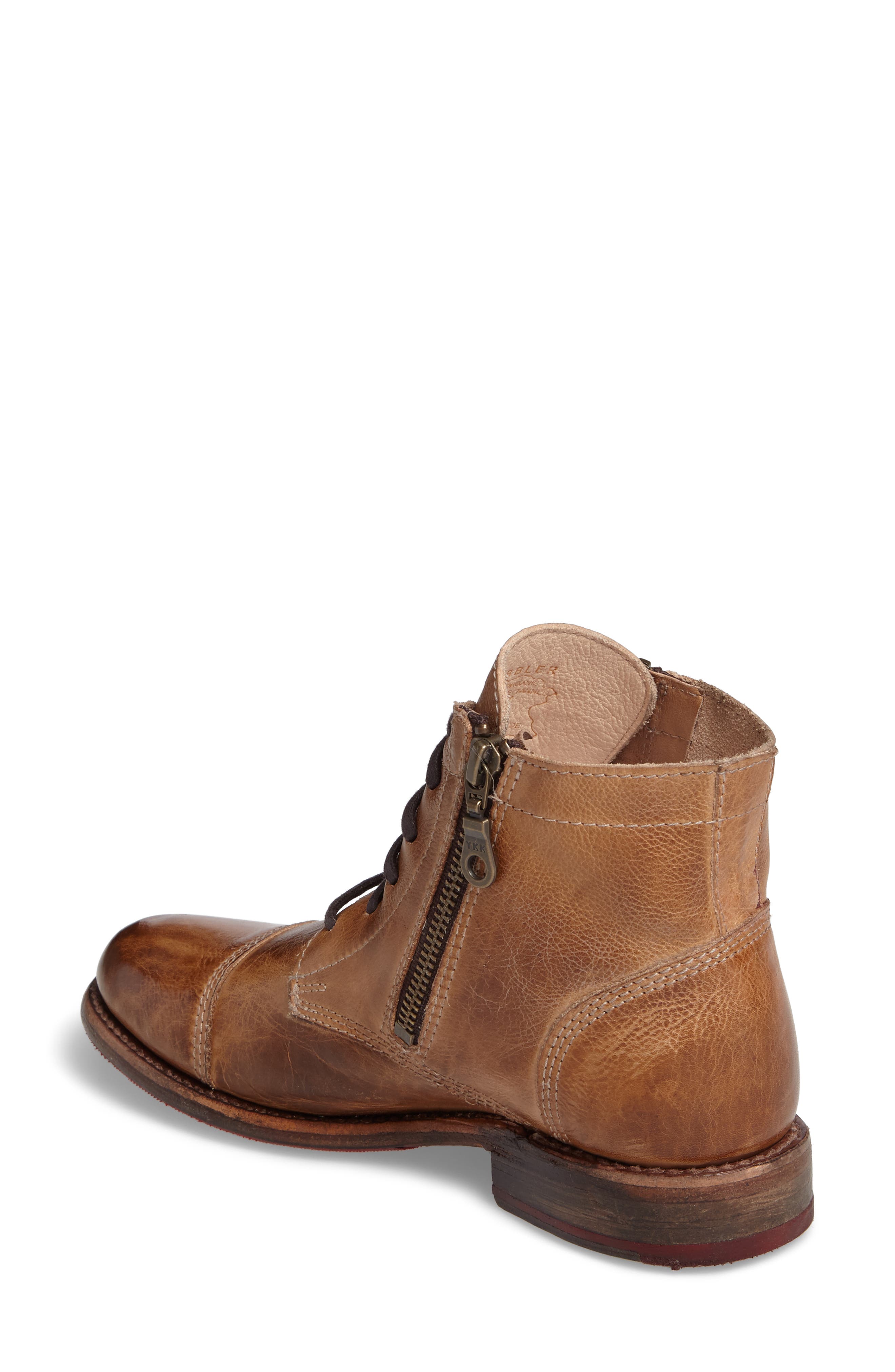 Bonnie Leather Boot, Alternate, color, TAN RUSTIC LEATHER