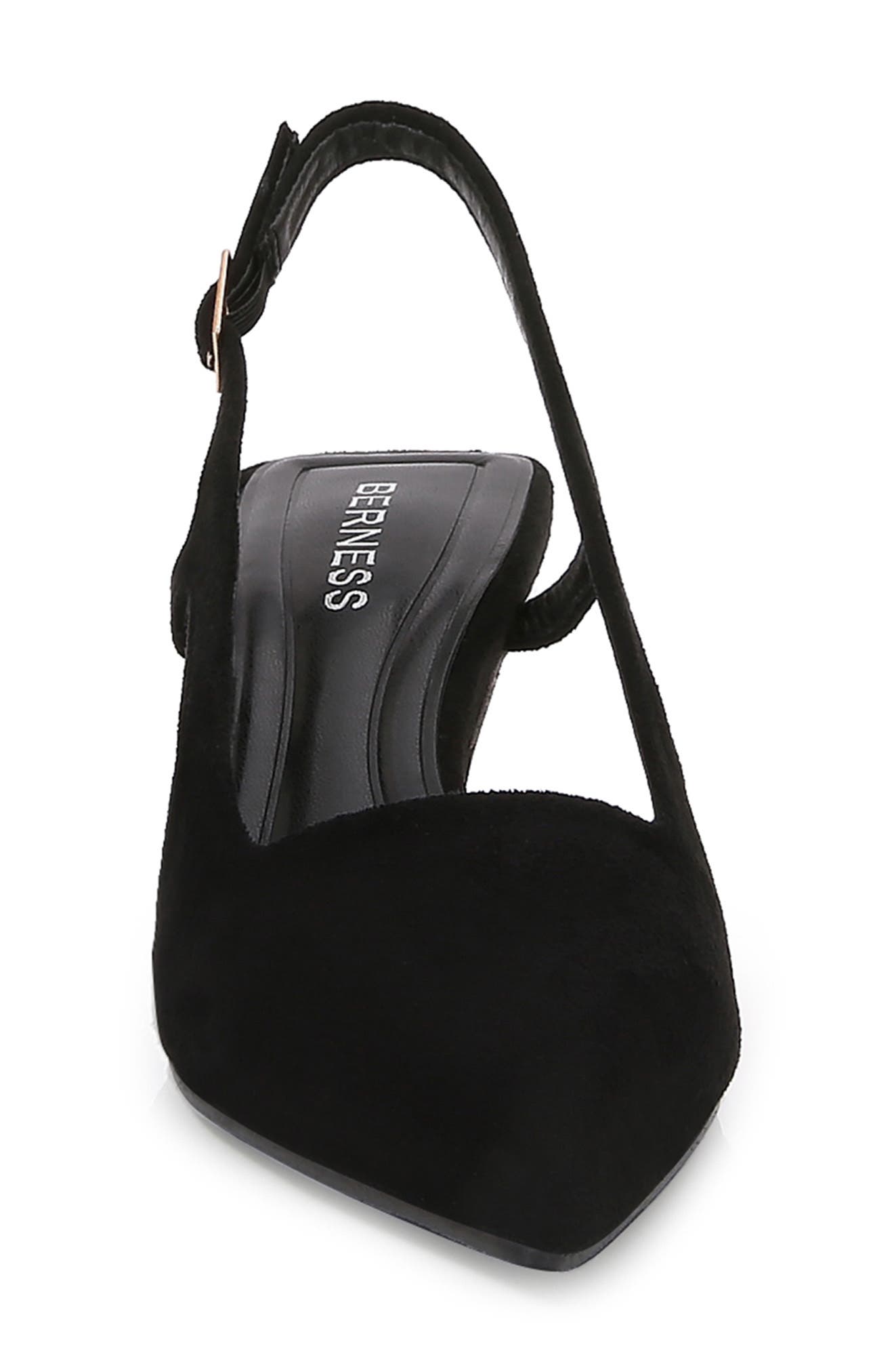 BERNESS Cleopatra Faux Suede Slingback Pump, Alternate, color, Black