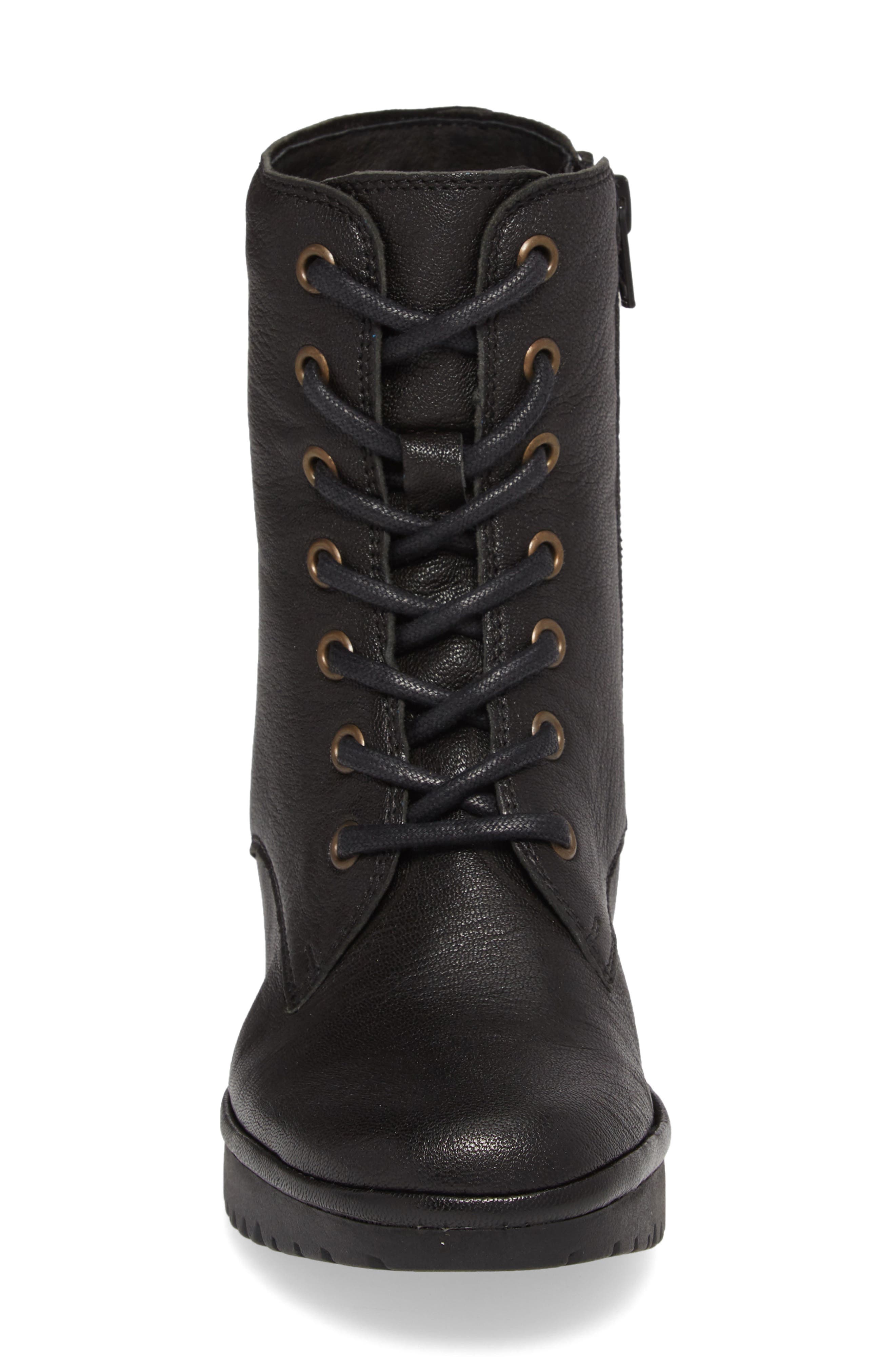 Woke Lace-Up Bootie, Alternate, color, BLACK LEATHER