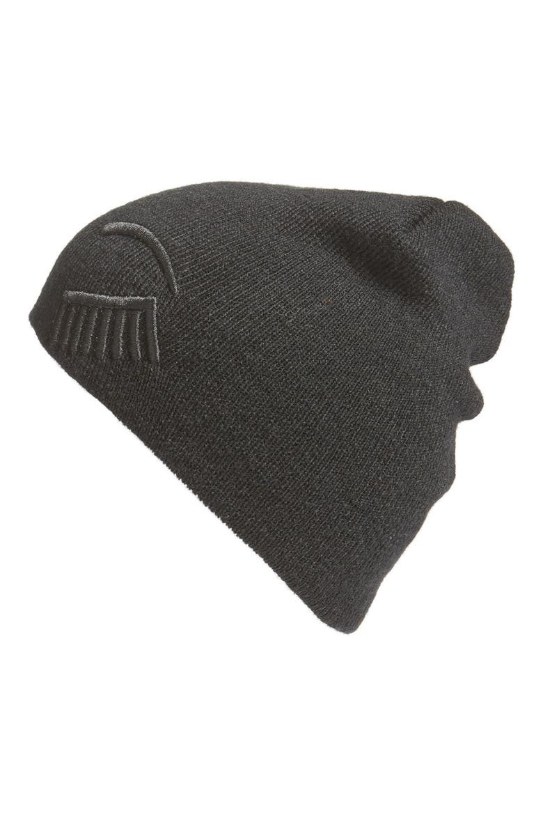 Winking Knit Beanie, Alternate, color, BLACK