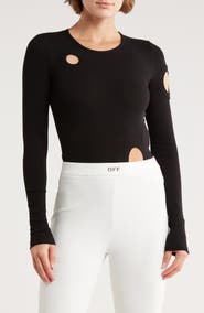 Off-White Meteor Rib Long Sleeve Bodysuit
