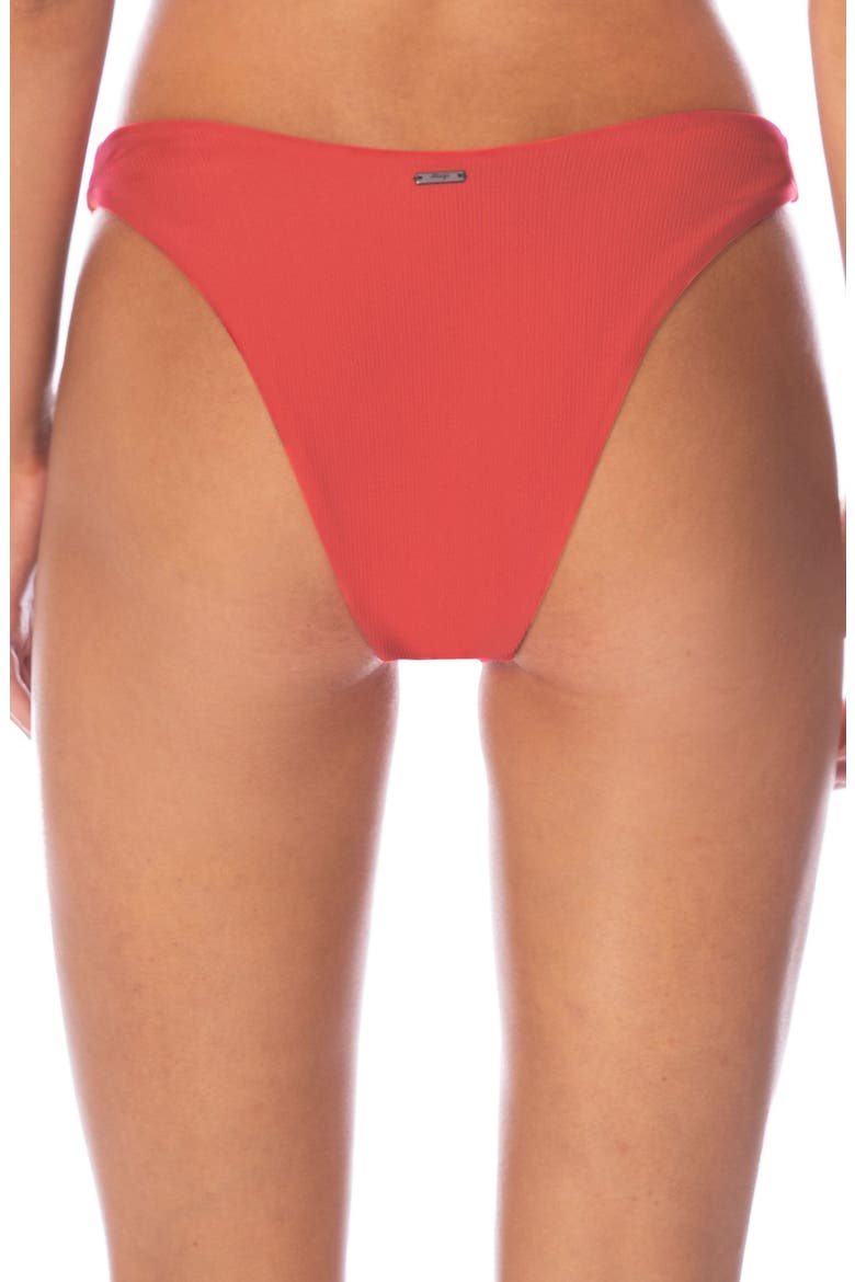 Red Camelia Splendour High Cut Reversible Bikini Bottoms, Alternate, color, RED