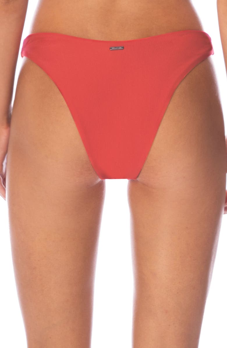 Maaji Red Camelia Splendour High Cut Reversible Bikini Bottoms, Alternate, color, Red