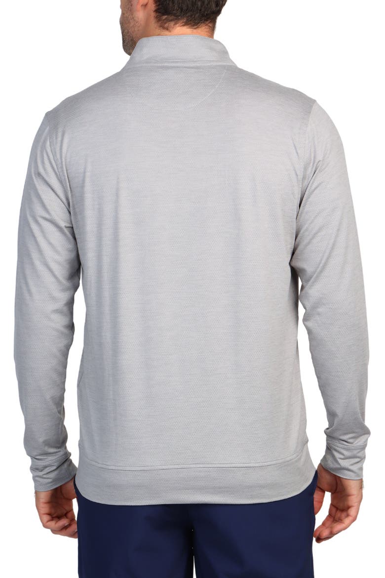 Mélange Mesh Performance Quarter Zip Pullover, Alternate, color, LIGHT GREY