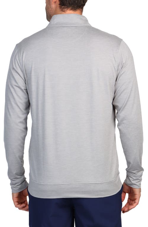Tailorbyrd Mélange Mesh Performance Quarter Zip Pullover In Light Grey