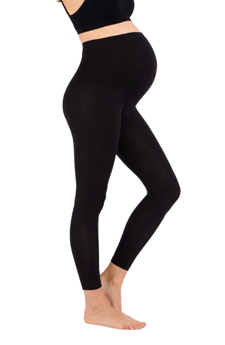 Cache Coeur Essentiel Seamless Maternity Leggings, Alternate, color, Black