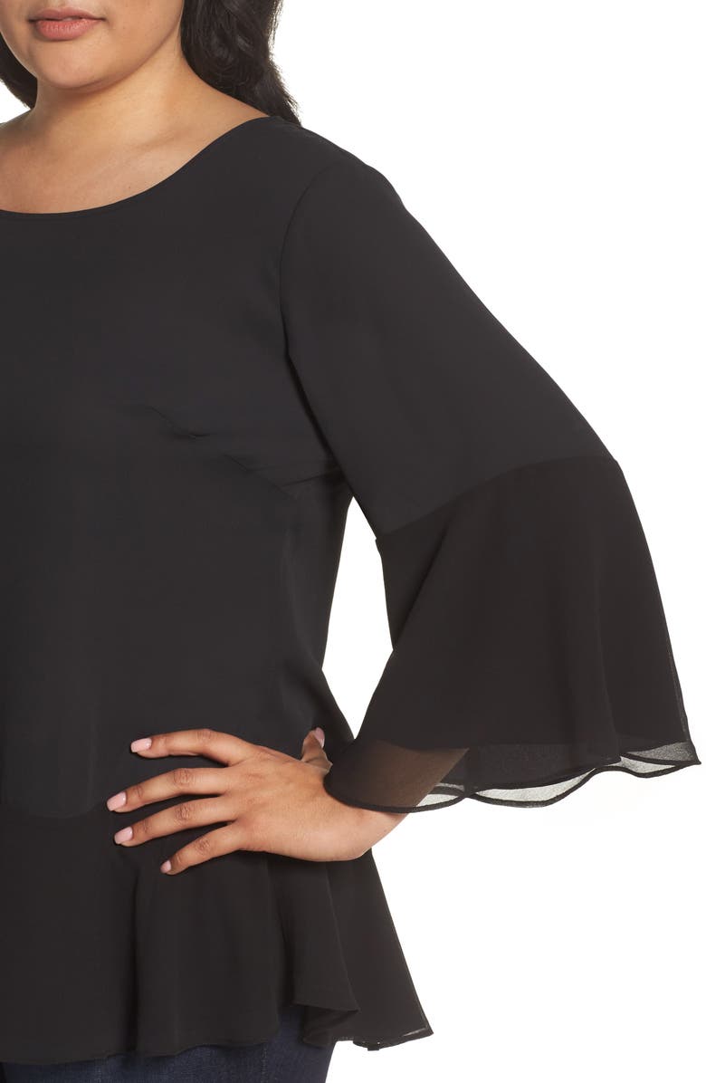 Sejour Flare Sleeve Double Layer Top, Alternate, color, 