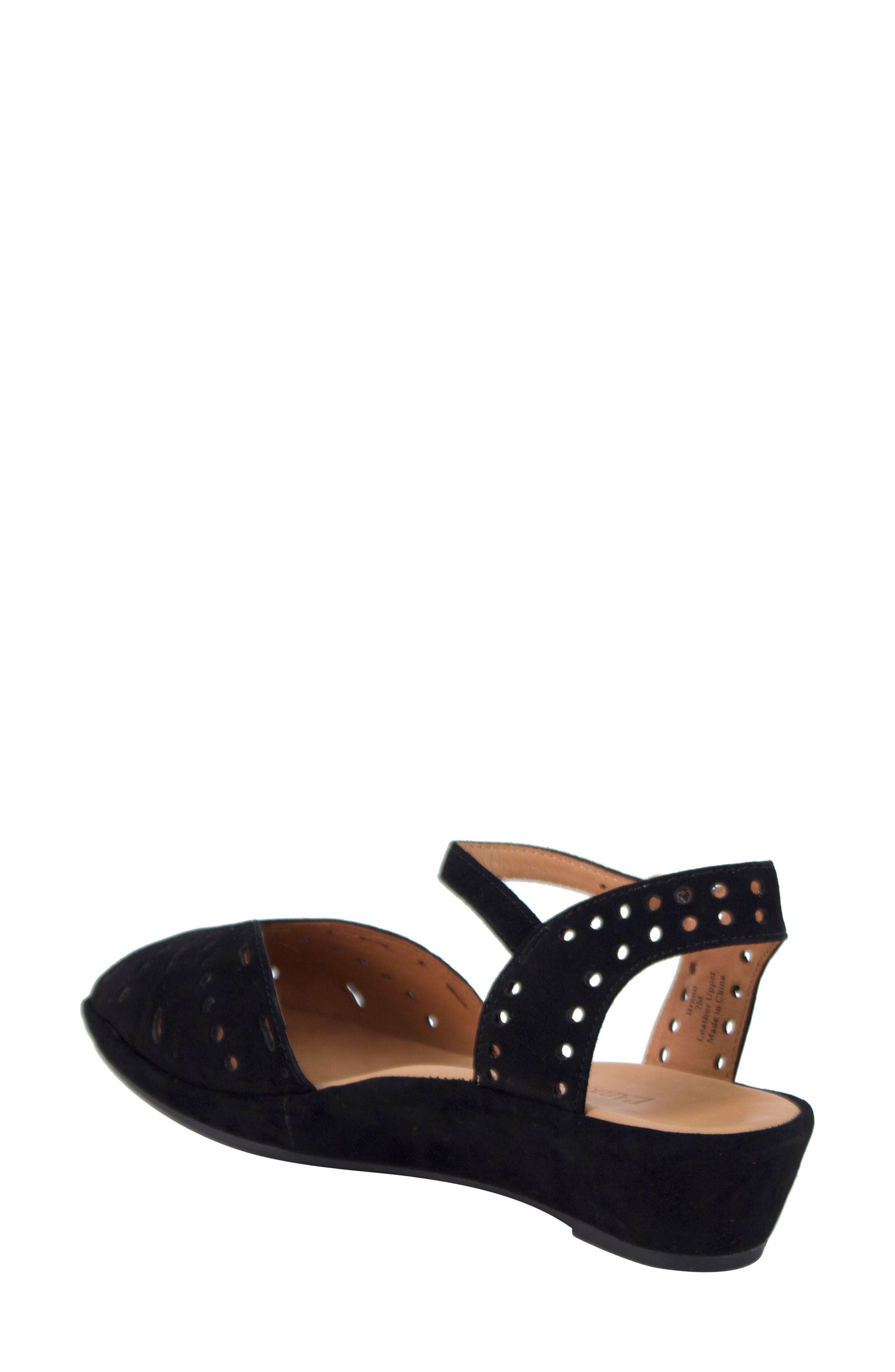 L'Amour des Pieds 'Brenn' Ankle Strap Sandal, Alternate, color, Black Suede