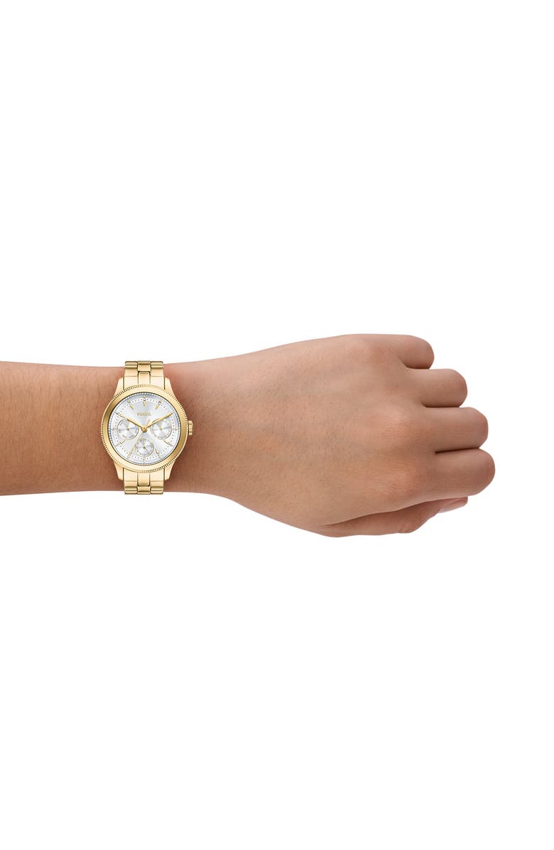 Fossil Brynn Bracelet Strap Multifunction Watch, 38mm, Alternate, color, Gold