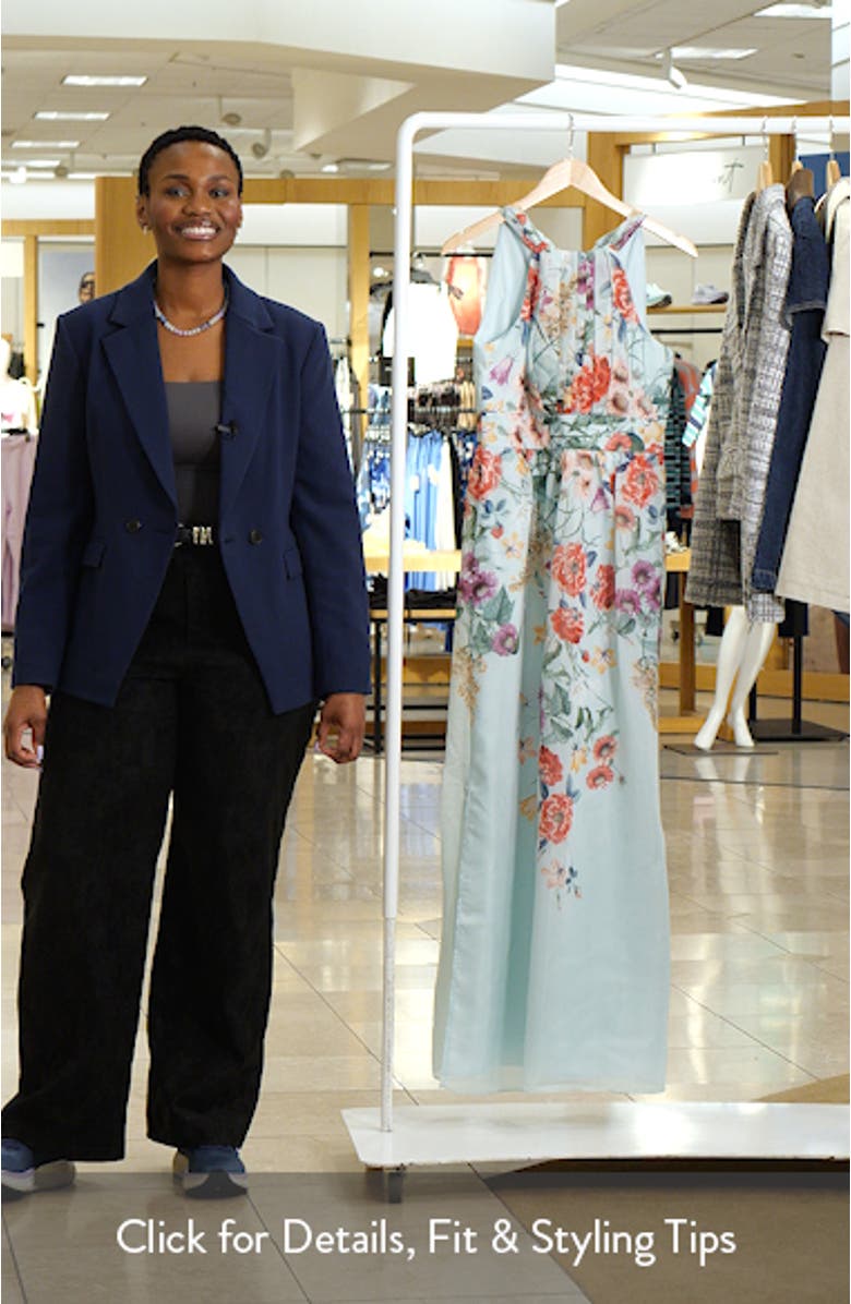 Floral Halter Neck Maxi Dress, sales video thumbnail