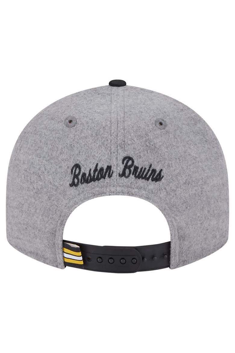 Men's New Era  Gray/Black Boston Bruins Wool Pin Low Profile 9FIFTY Snapback Hat, Alternate, color, Gray