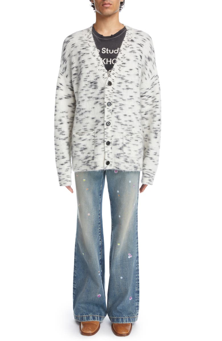 Acne Studios Mélange Wool & Mohair Blend Cardigan, Alternate, color,