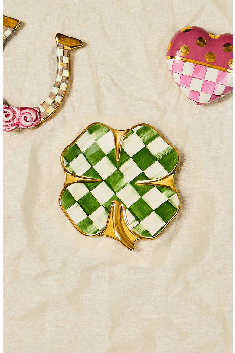 Lucky Check Clover Plate, Alternate, color, GREEN