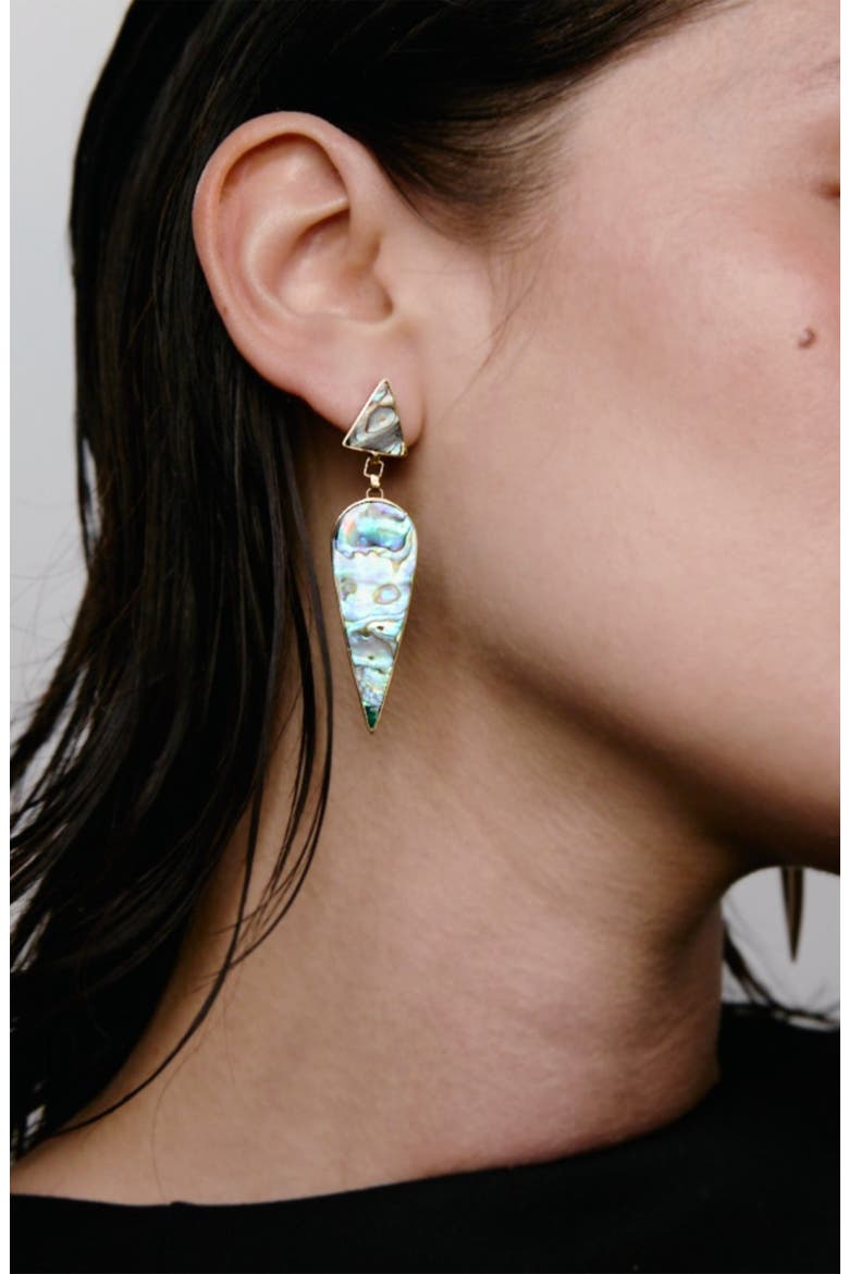 Warrioress Wonder Paua Earrings, Alternate, color, Wonder Paua