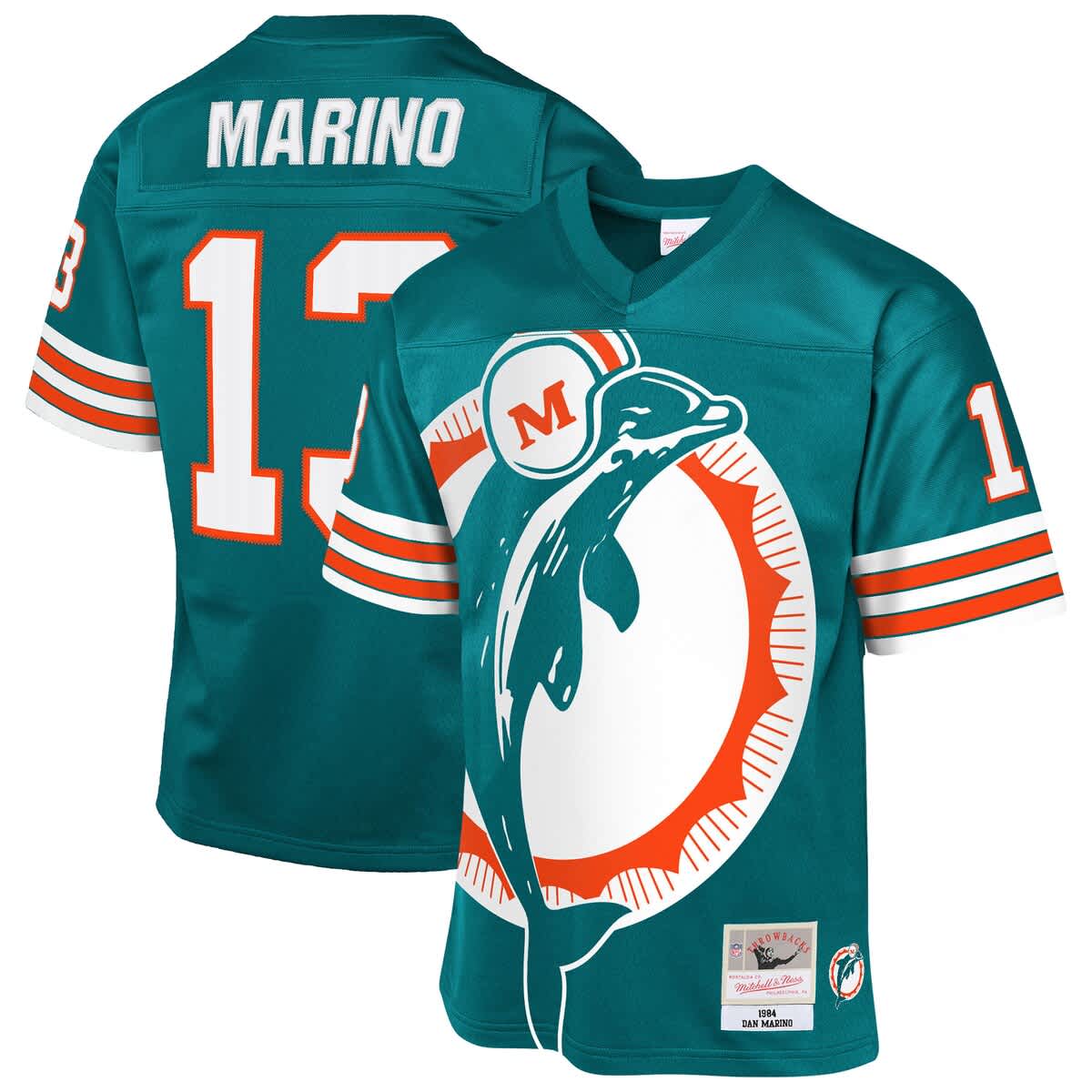 Mitchell & Ness Kids' Youth Dan Marino Aqua Miami Dolphins 1984 Throwback Fashion Jersey In Blue
