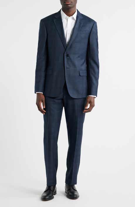 Emporio Armani G-Line Dark Teal Plaid Wool Suit