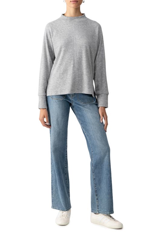 Sanctuary Fireside Exposed Seam Knit Tunic In Heather Asphalt