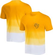 NFL X DARIUS RUCKER Men's NFL x Darius Rucker Collection by Fanatics Gold/White Los Angeles Rams Dip Dye Pocket T-Shirt