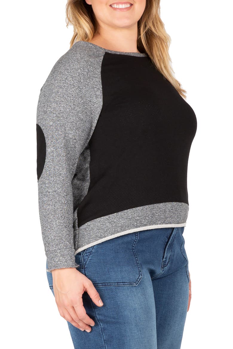 Neesa Raglan Sleeve Baseball Top, Alternate, color, BLACK CHARCOAL