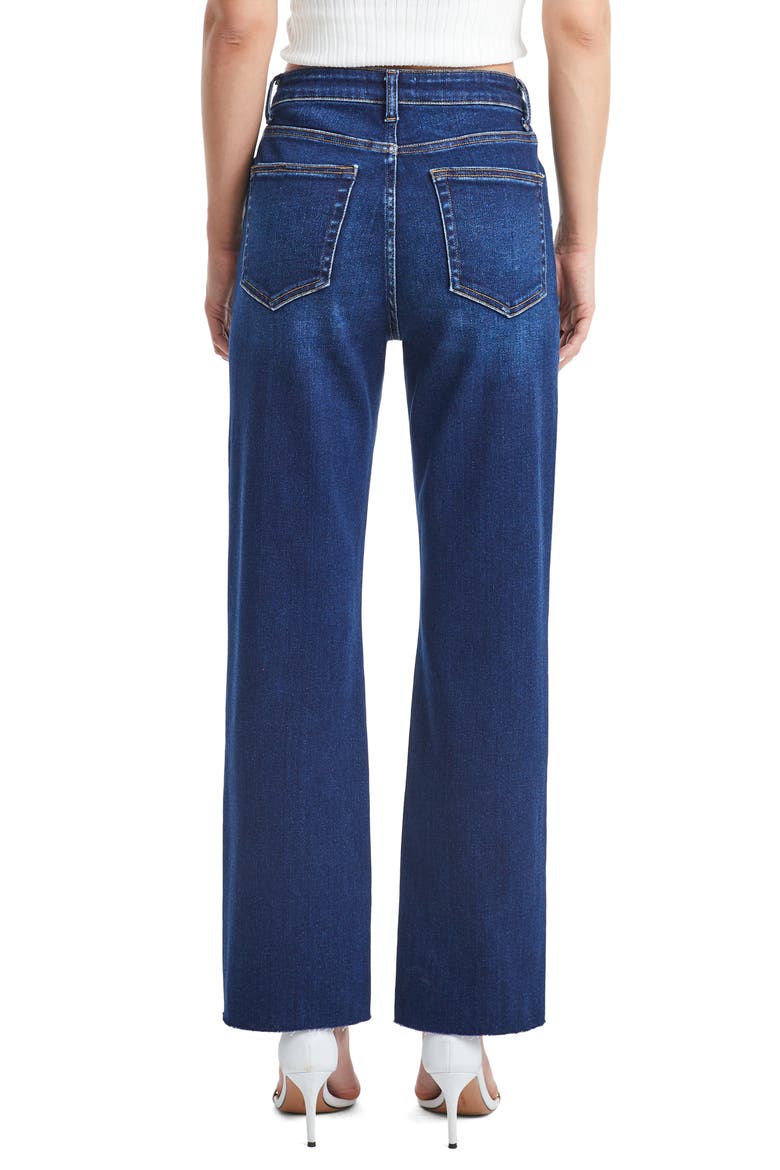 High Waist Raw Hem Ankle Straight Leg Jeans, Alternate, color, ULTRAMARINE
