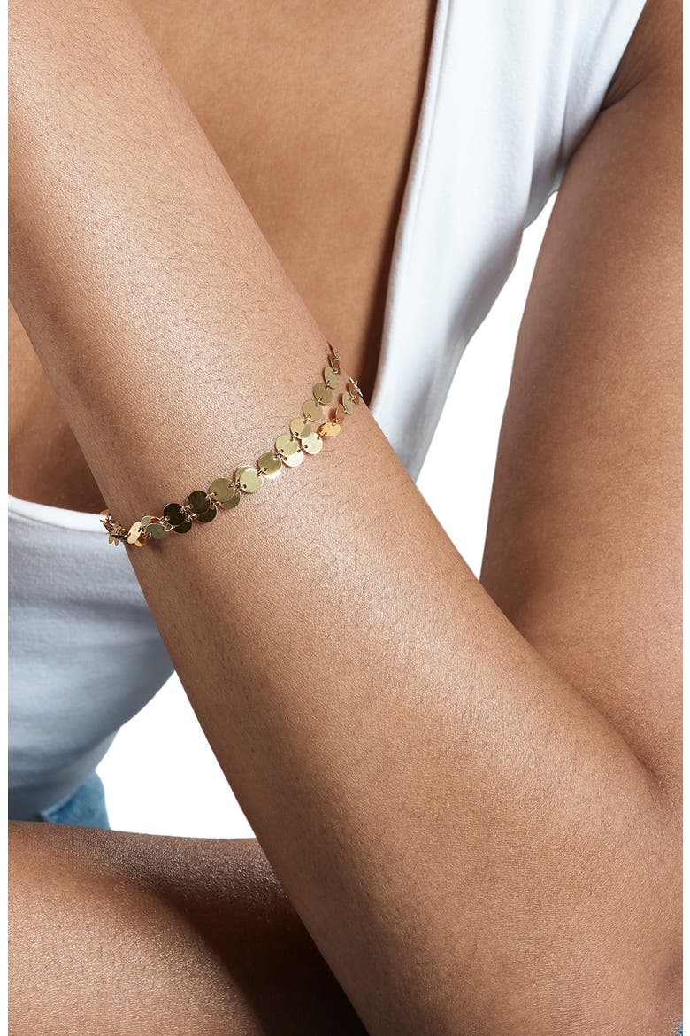 14K Gold Layered Laser Disc Chain Bracelet, Alternate, color, YELLOW GOLD