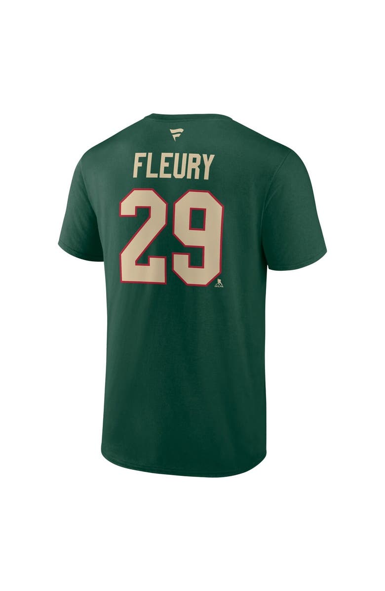 FANATICS Men's Fanatics Marc-Andre Fleury Green Minnesota Wild Authentic Stack Name & Number T-Shirt, Alternate, color, 