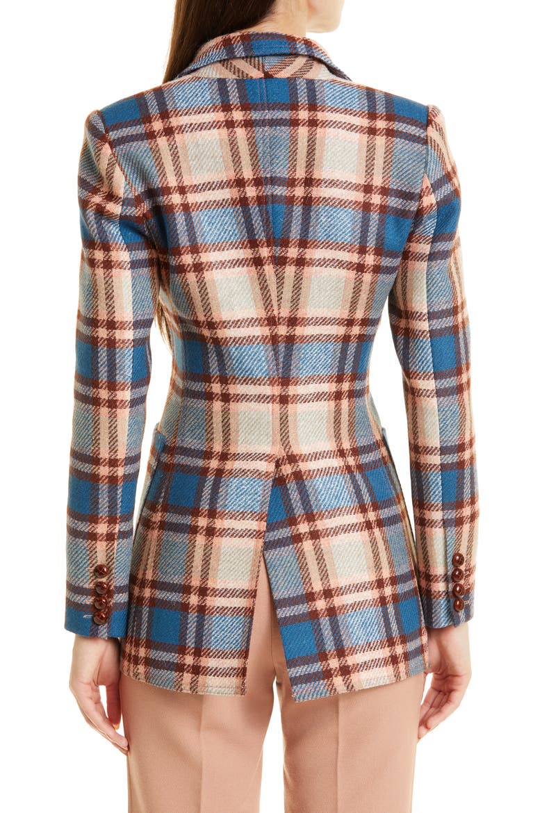Plaid Wool Blazer, Alternate, color, APRICOT PLAID
