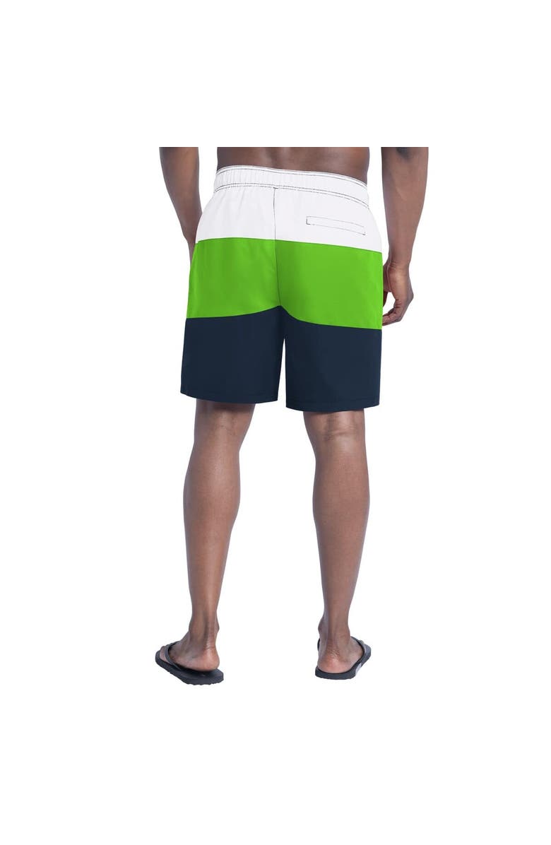 G-III SPORTS BY CARL BANKS Men's G-III Sports by Carl Banks  College Navy/Neon Green Seattle Seahawks Sunrise Volley Swim Shorts, Alternate, color, College Navy