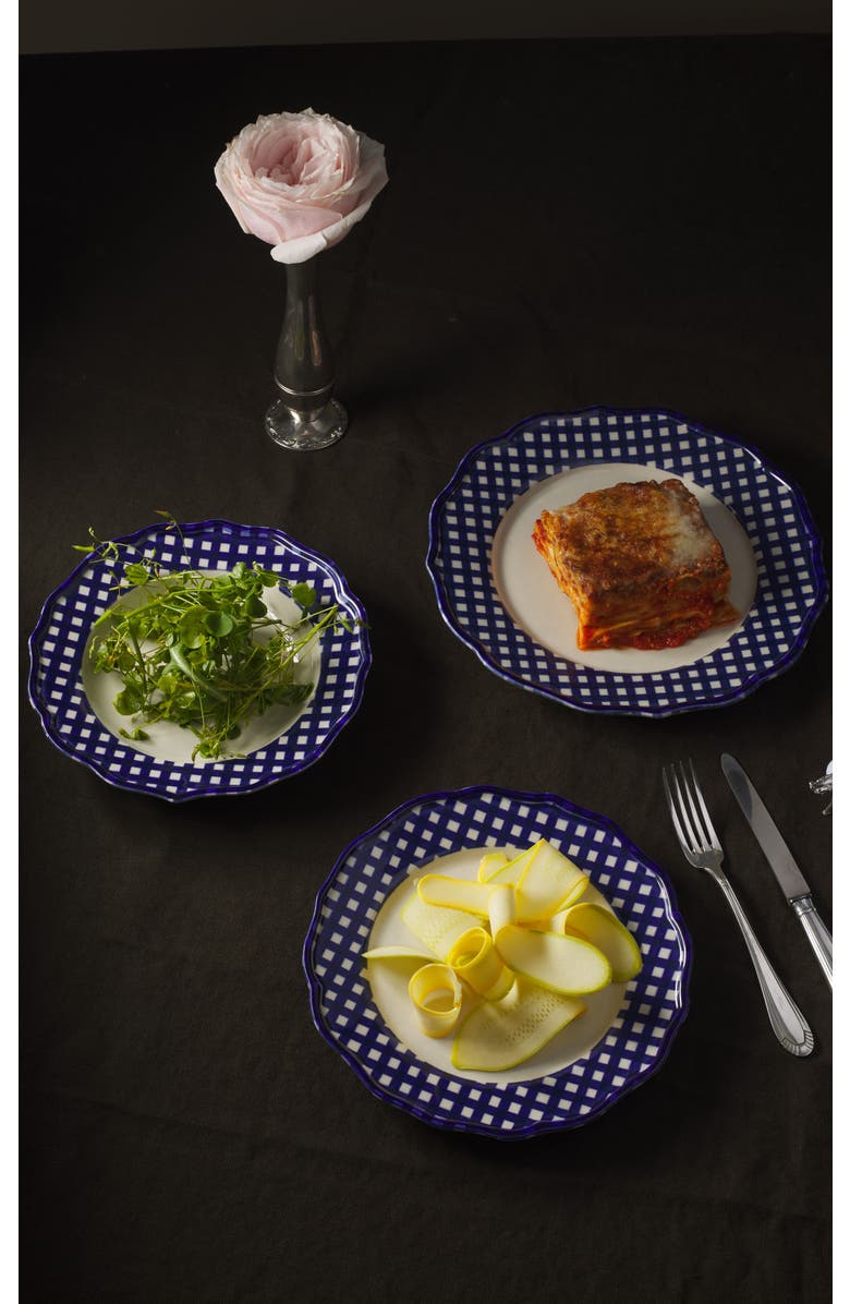 Maison Madison Home Beatrix 12 Piece Set with Pasta Bowl, Alternate, color, Blue/Cream