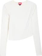DIESEL® Rucked-Up Crop Long Sleeve Rib T-Shirt