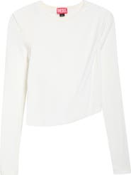 DIESEL® Rucked-Up Crop Long Sleeve Rib T-Shirt