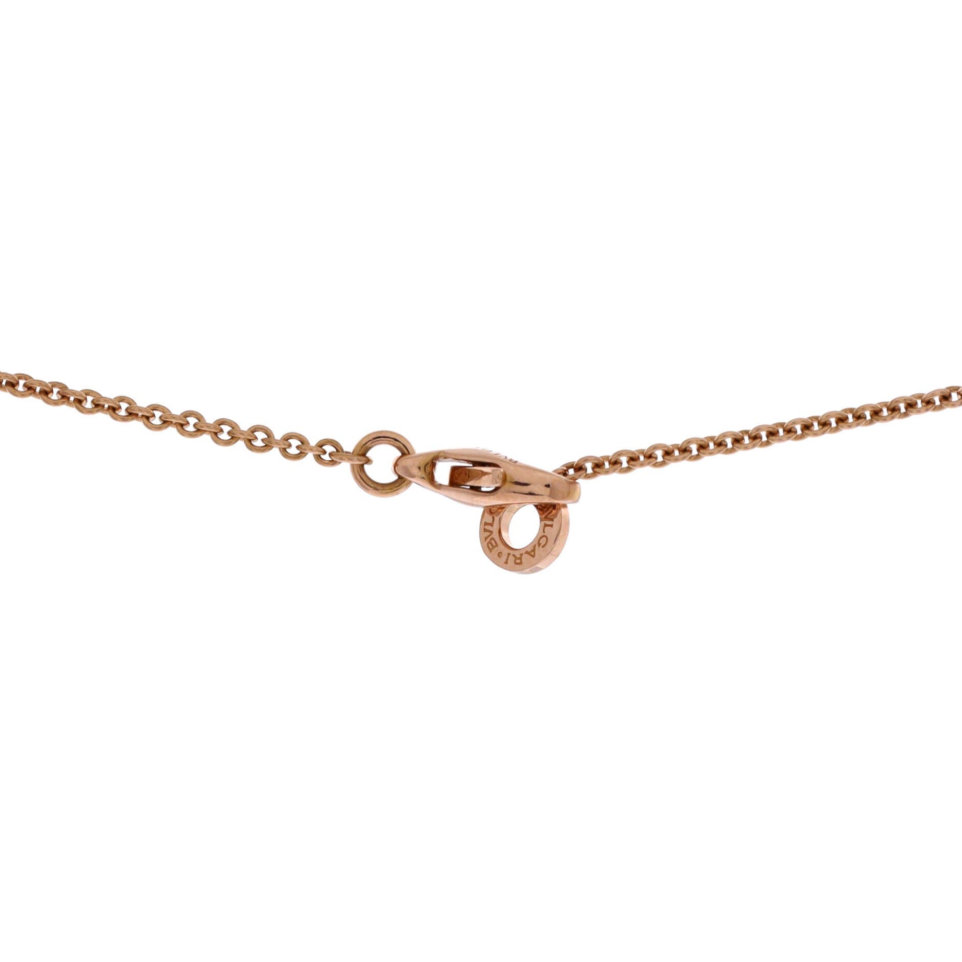 B.Zero1 Pendant Necklace 18K Rose Gold and Ceramic with Diamonds, Alternate, color, Metallic Gold