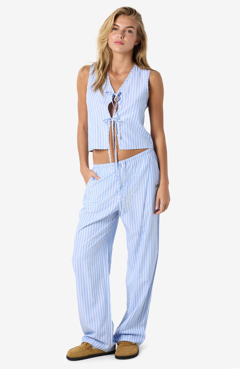 Noisy may Frida Stripe Woven Pants, Alternate, color, Sky Blue Stripes White