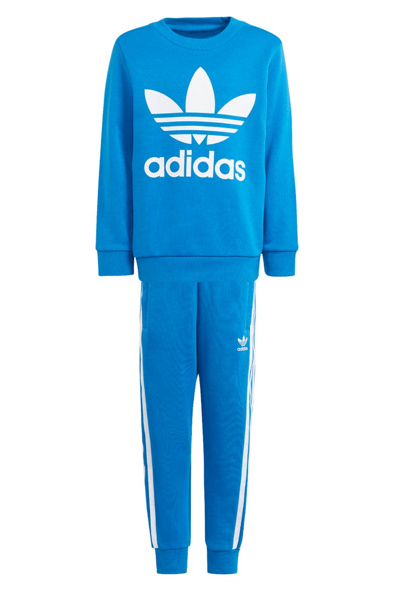 Kids' Adicolor Lifestyle Graphic Sweatshirt & Joggers Set, Main, color, BLUEBIRD