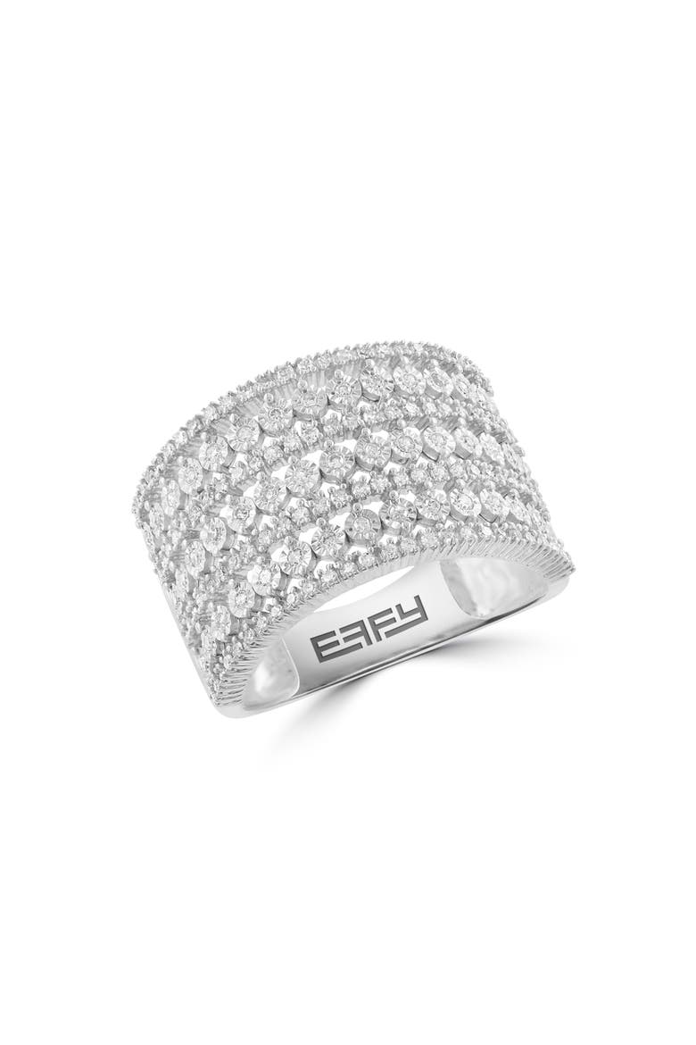 Sterling Silver Diamond Ring, Main, color, SILVER/ WHITE