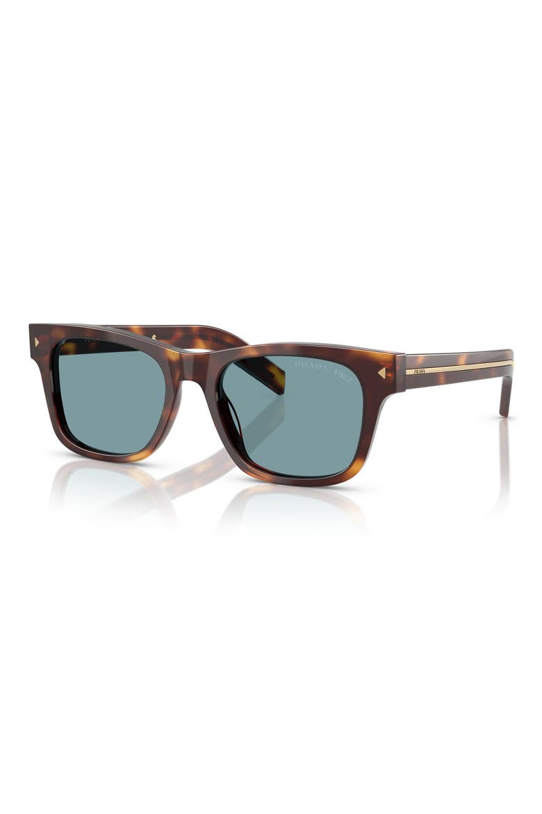 55mm Polarized Rectangular Sunglasses, Alternate, color, GREEN TORTOISE