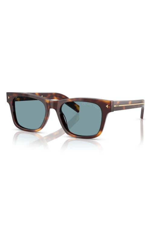 Prada 55mm Polarized Rectangular Sunglasses In Green Tortoise