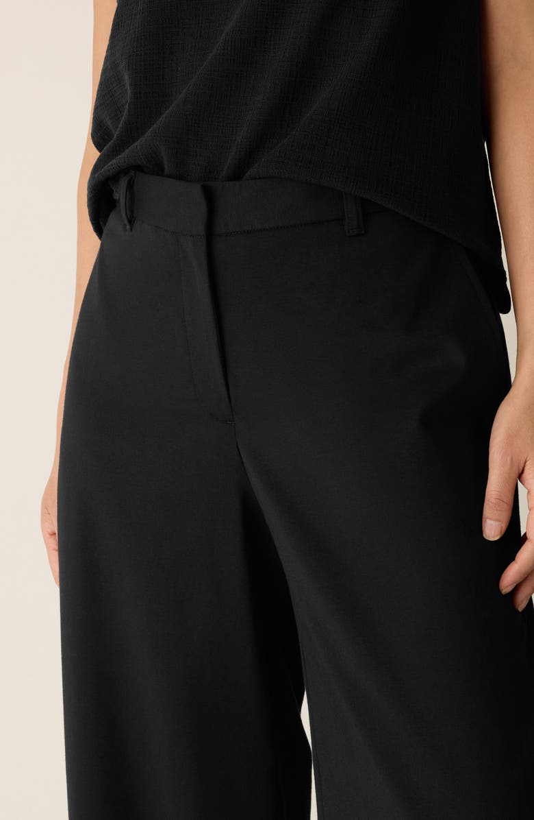 Eileen Fisher High Waist Ankle Wide Leg Pants, Alternate, color, Black