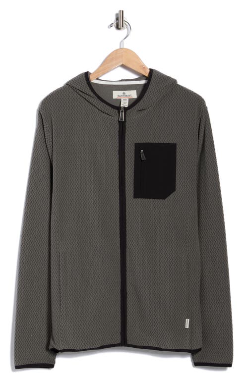 Rainforest Vault Chevron Knit Zip Hoodie In Gray