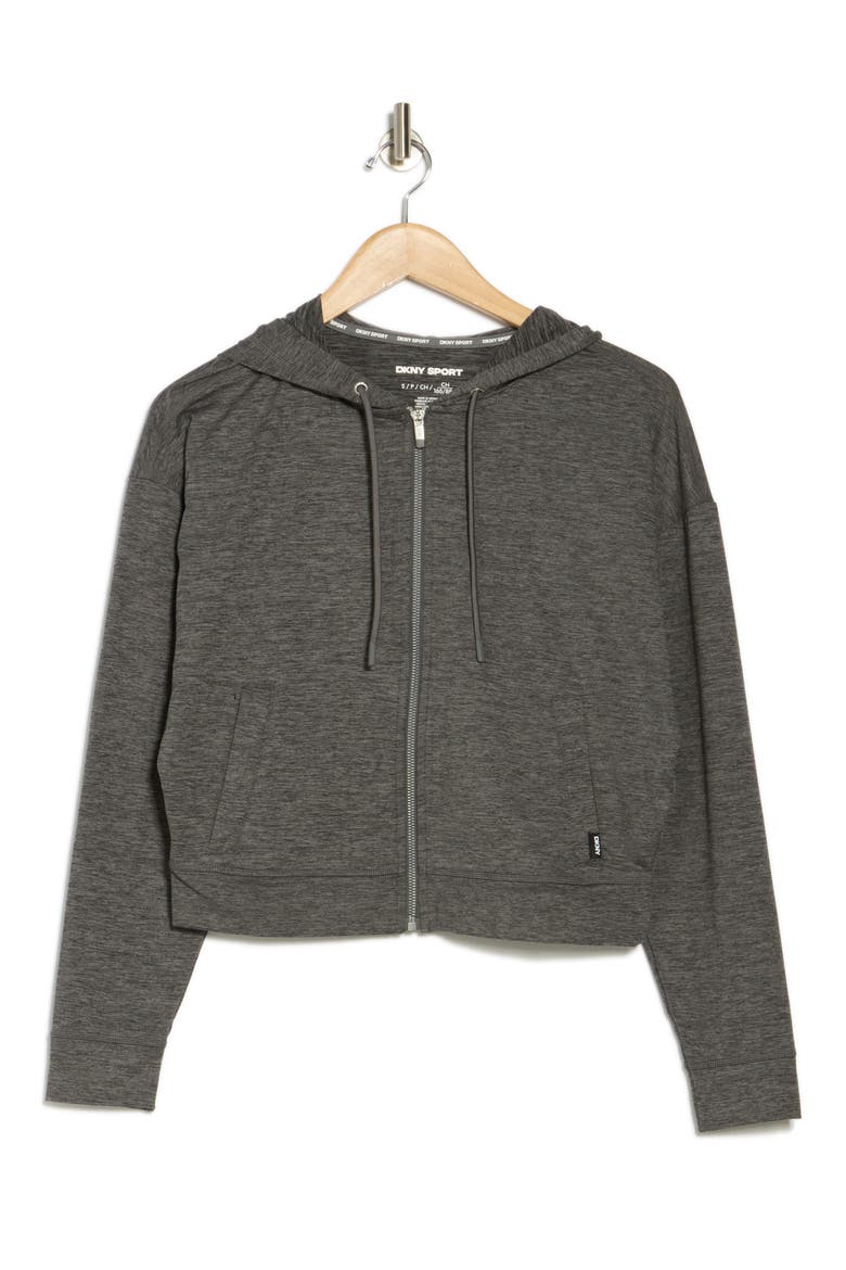 Space Dye Full Zip Crop Hoodie, Alternate, color, BLACK SPACEDYE MULTI
